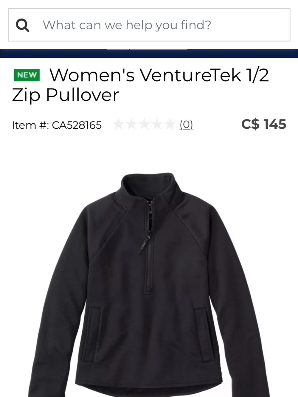 L.L. Bean Women’s Black Half-Zip Turtleneck Sweater